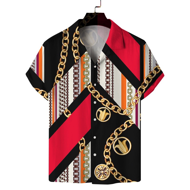 Popular European and American New Foreign Trade Style 26 Men's Digital Print Turn-Down Collar Beach Hawaiian Short-Sleeve Shirt Popular European and American New Foreign Trade Style 26 Men's Digital Print Turn-Down Collar Beach Hawaiian Short-Sleeve Shirt