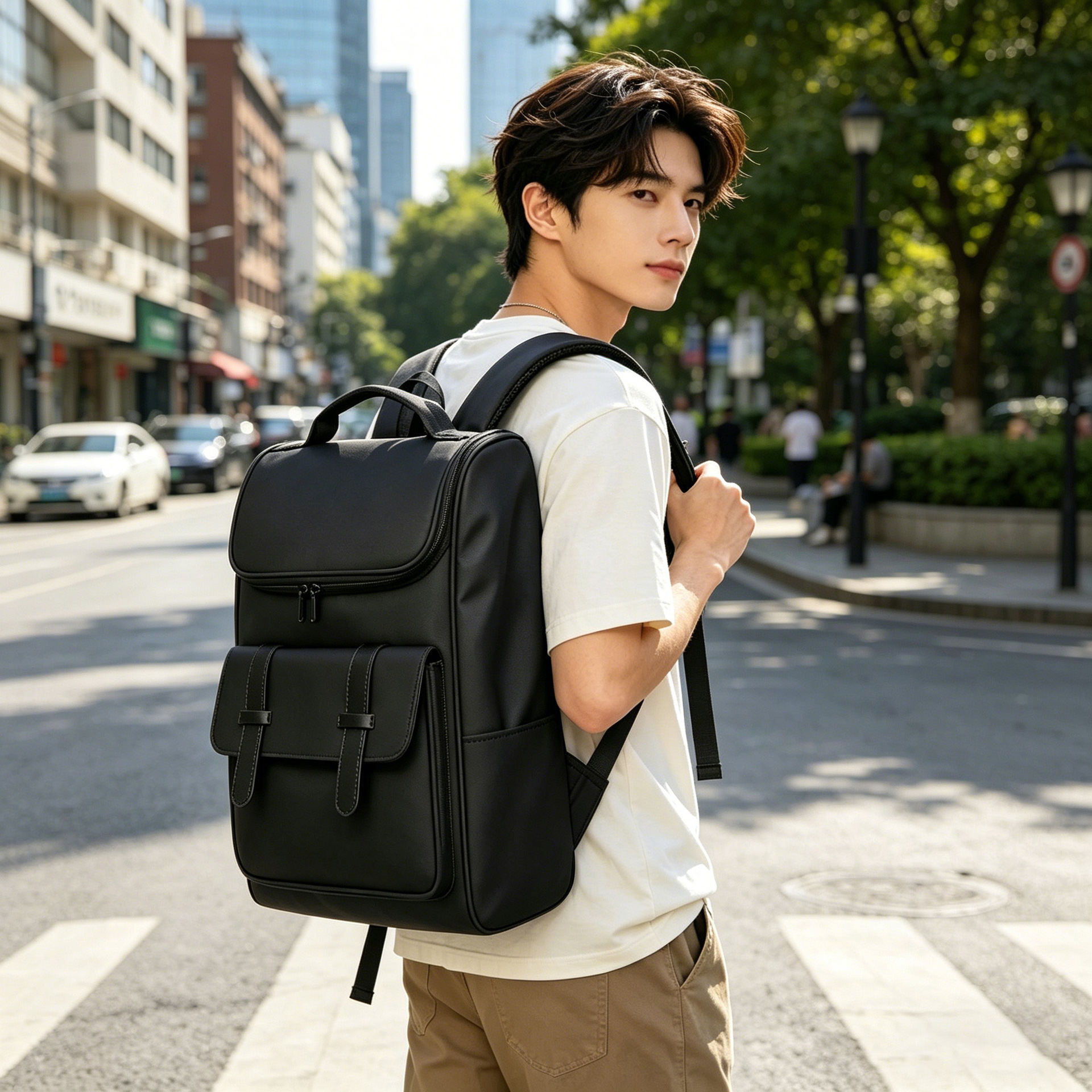 니겔 한국 스타일 백팩 남성용 캐주얼 학생 가방 다기능 방수 15.6inch 컴퓨터 백팩