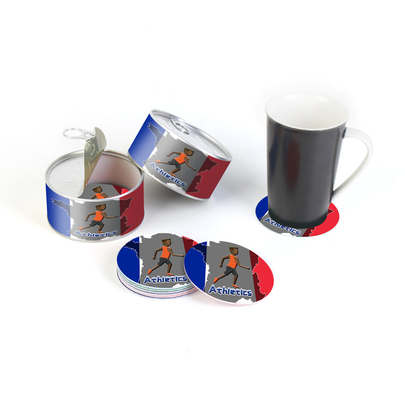 Cross-border thickened felt cloth round tea cup mat 2024 track and field marathon sports advertising promotion printing wine cup mat Cross-border thickened felt cloth round tea cup mat 2024 track and field marathon sports advertising promotion printing wine cup mat