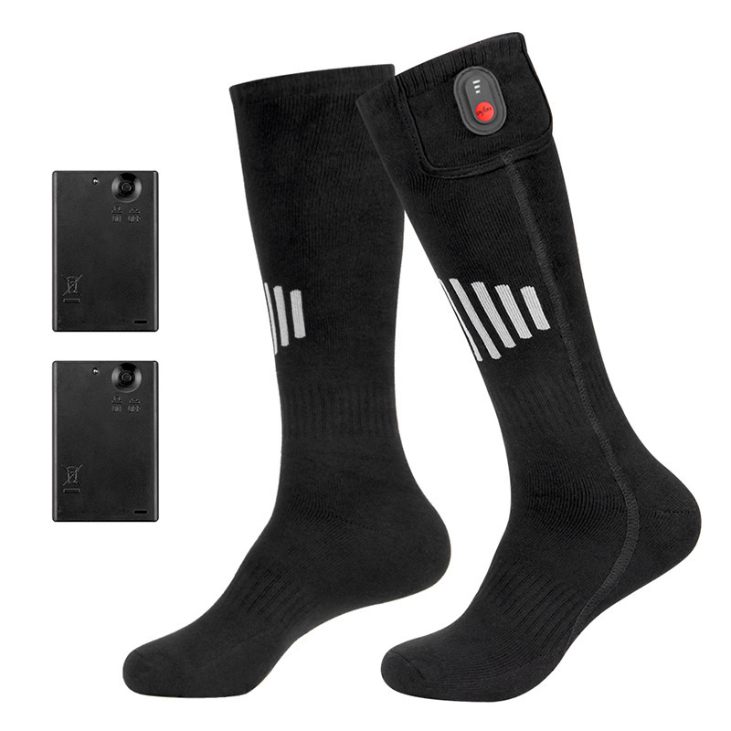 Calcetines térmicos, calcetines cálidos de invierno para hombres y mujeres, calentadores de pies de calentamiento rápido, calcetines con calefacción eléctrica, calentadores de rodilla de tubo largo para exteriores