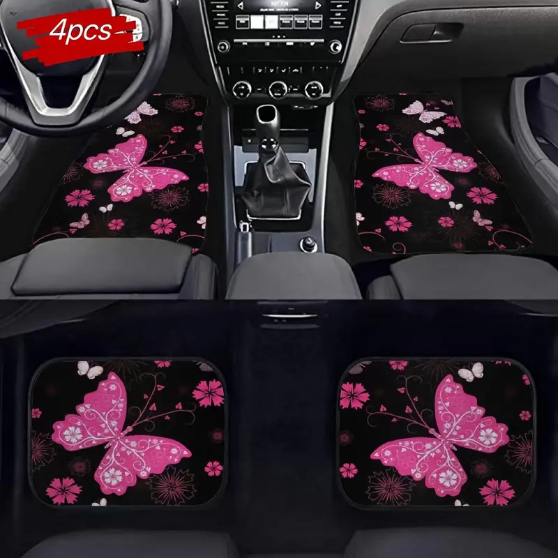 Amazon Temu American Car Floor Mats Four-Piece Set Car Interior Decoration Floor Mats Stain-Resistant Floor Mats Ready for Labeling and Delivery