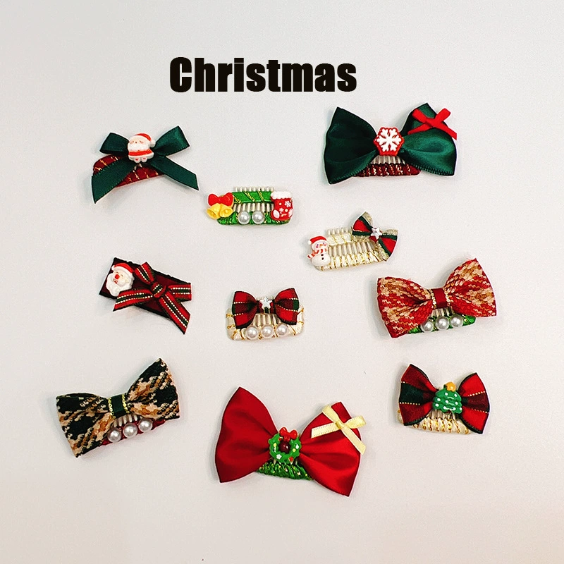 Трансграничные новые рождественские мультфильмы для домашних животных головные уборы кошки собаки заколки для волос Йоркшир домашнее животное зажим сломанный заколка для волос