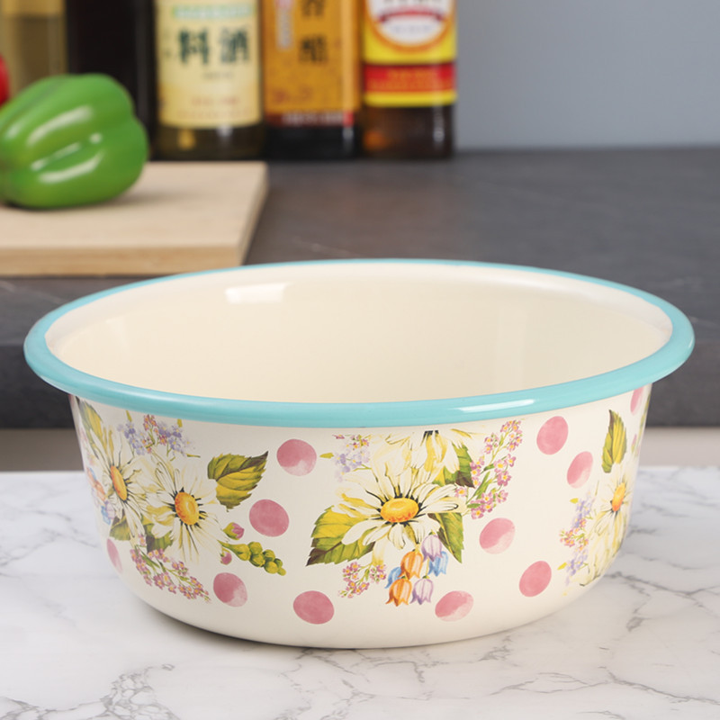 Ouli casa cocina cuenca de sopa de esmalte y cuenca de huevo cuenca de lavado de verduras cuenca de esmalte cuenca de mezcla
