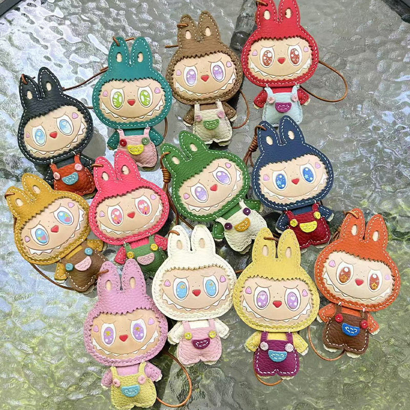 人気のトーゴ牛革ラブ手縫い手描きペンダント素材バッグ卸売かわいいラブブバッグペンダント|undefined