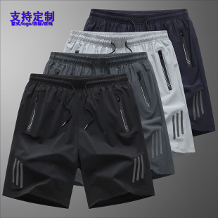 Quick-drying Sports Shorts Men's Casual Pants Five-point Ice Silk Shorts Slip-on Warp Knitted plus size Men's Pants L-8XL