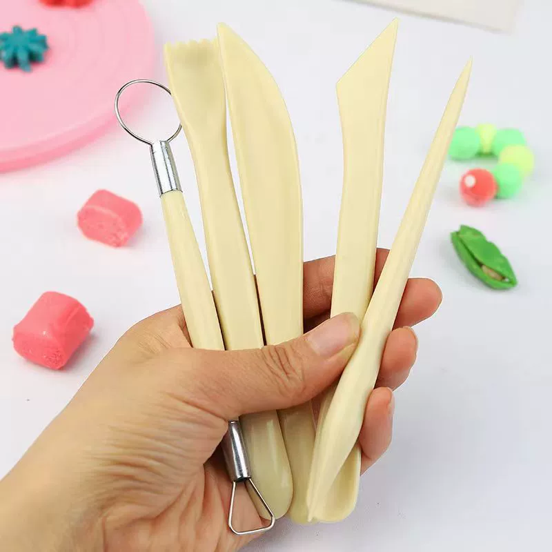 Plastic clay, art set, shaping ceramics, 5 pieces