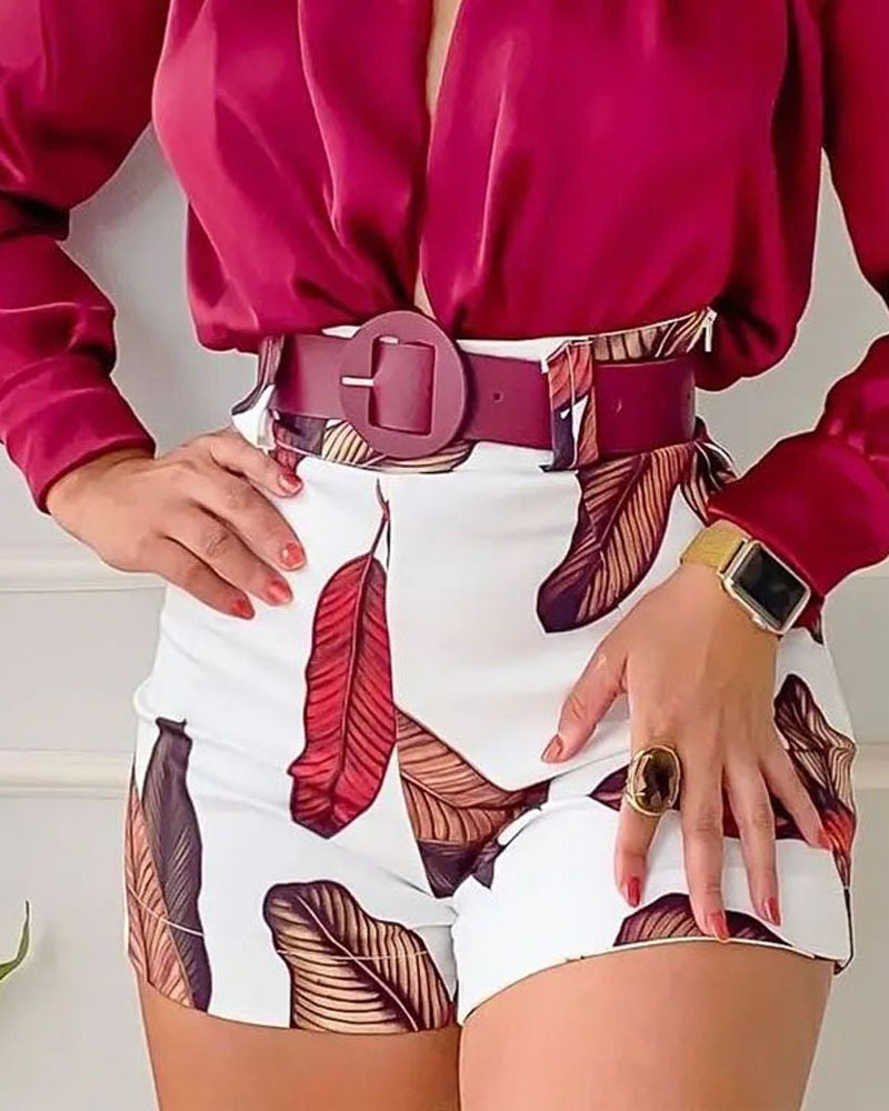 Women's Fashion Printing Polyester Printing Shorts Sets display picture 2