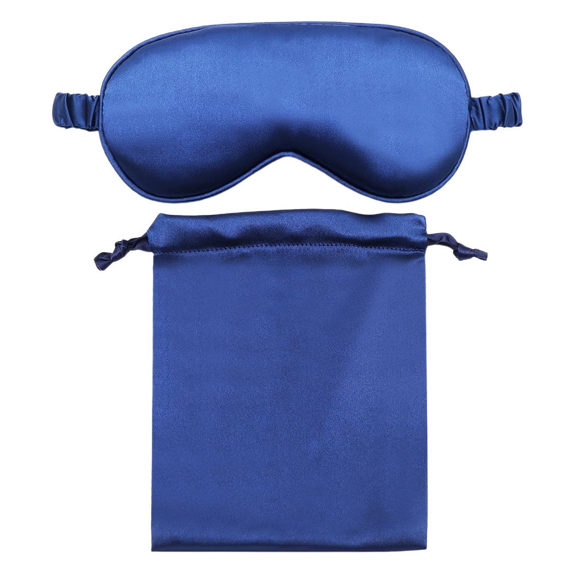 Máscara de ojo de seda artificial bolsa de cordón de seda de dos piezas conjunto de regalo de boda máscara de ojo de seda bolsa traje en stock al por mayor