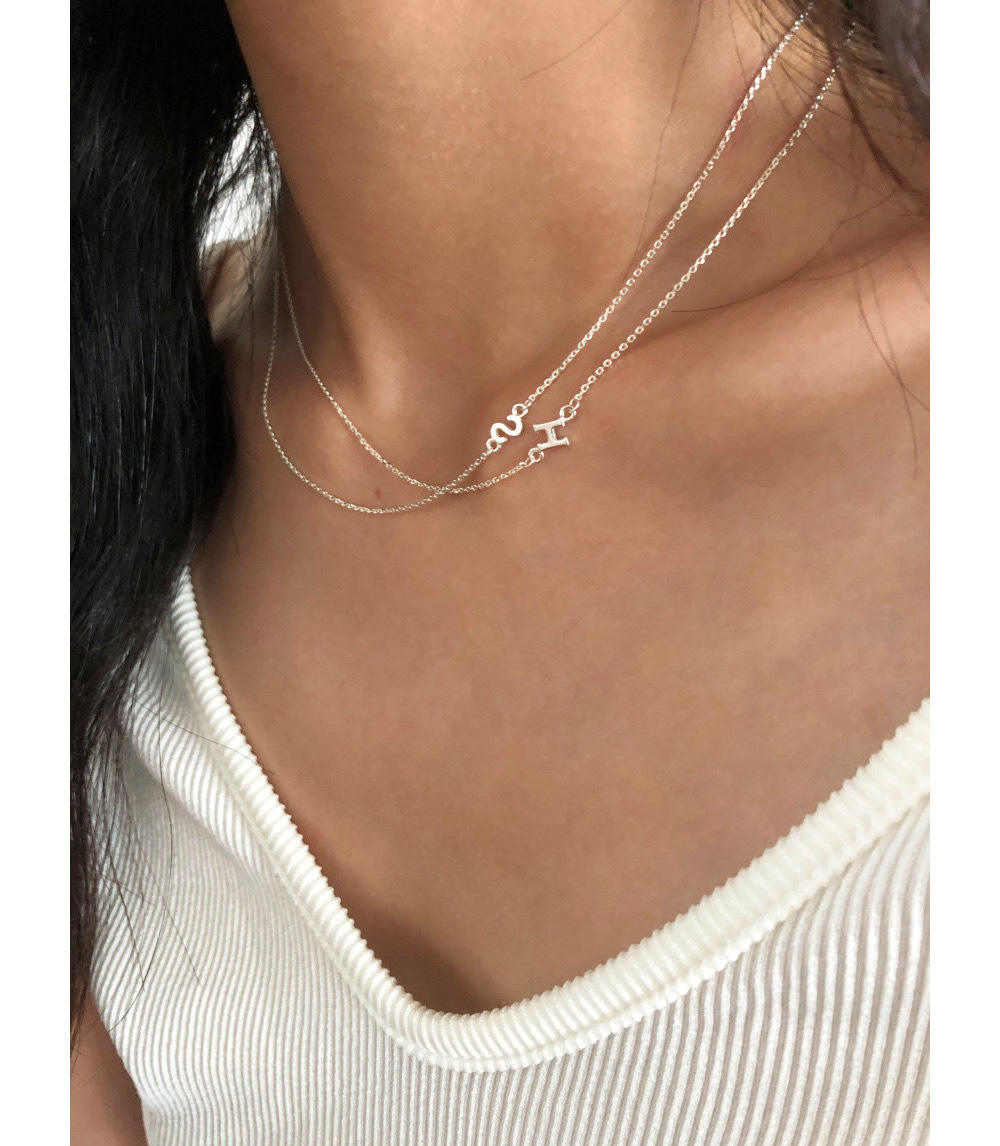 Argent Sterling 925 Chaîne De Câble Placage Lettre Collier display picture 4