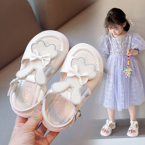 女童凉鞋卡通公主童鞋2023夏季新款小女孩中大童洋气软底儿童凉鞋