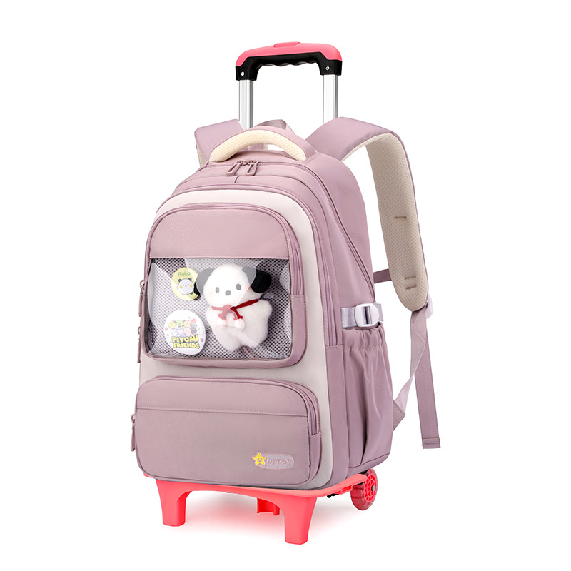 Mochila de tracción de peces naturales para estudiantes de primaria de grado 3 - 6 estudiantes de secundaria de gran capacidad pueden subir escaleras para desmontar la tracción del estudiante