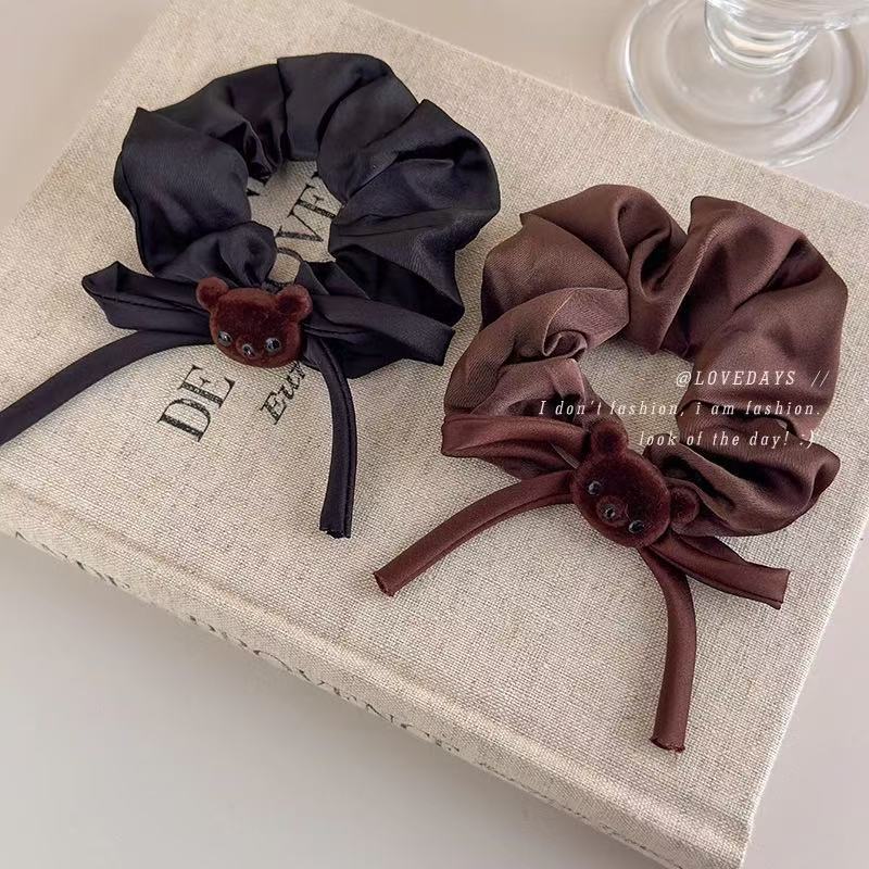 Scrunchie con fiocco e orsetto per donna accessorio per capelli_voghion.com