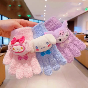 Children's warm gloves Boys and Girls cute coolomi warm five-finger baby cold-proof cartoon finger Winter full finger