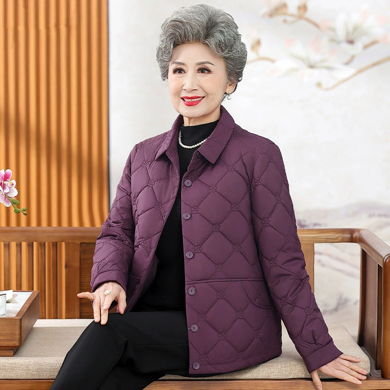 Бабушка одежда осень-зима Новая мама среднего и пожилого возраста Женская хлопковая стеганая куртка женская хлопковая стеганая куртка короткая верхняя одежда короткая