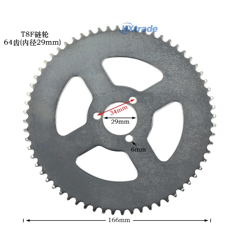 49Cc Mini Motorcycle Electric Gasoline Scooter T8F Gear 44 54 64 74 Tooth Chain Sprocket Chainring