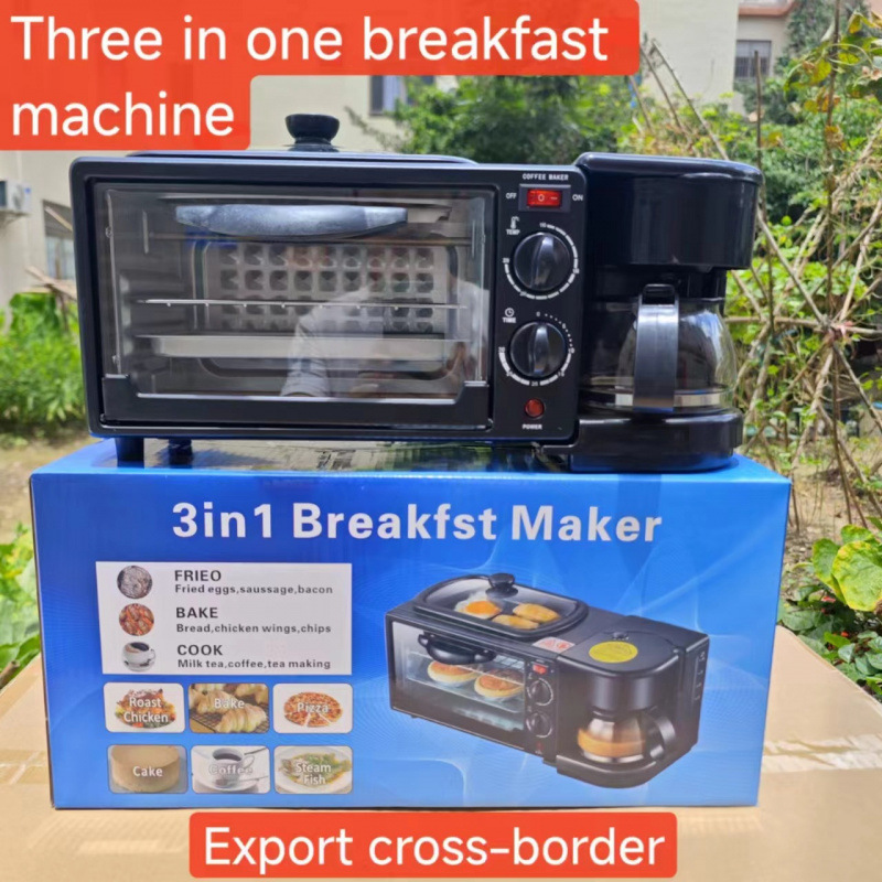 Multifunctional Household Three-In-One Breakfast Machine Coffee Machine Bread Machine Intelligent Timed Baking Electric Oven