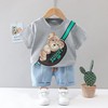 Summer children's clothing for early age, T-shirt for leisure, denim skirt, set, children's clothing, wholesale