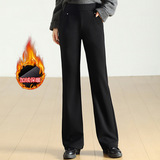 中老年女装秋冬加绒加厚保暖微喇长裤气质妈妈裤子纯色百搭休闲裤，女装休闲裤，妃慕昵服饰