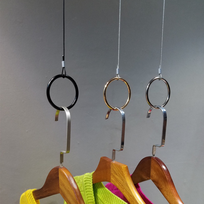 Clothing store hanging wire display rack, top hanging bracket, gold ring hanging, shop decoration clothes rack
