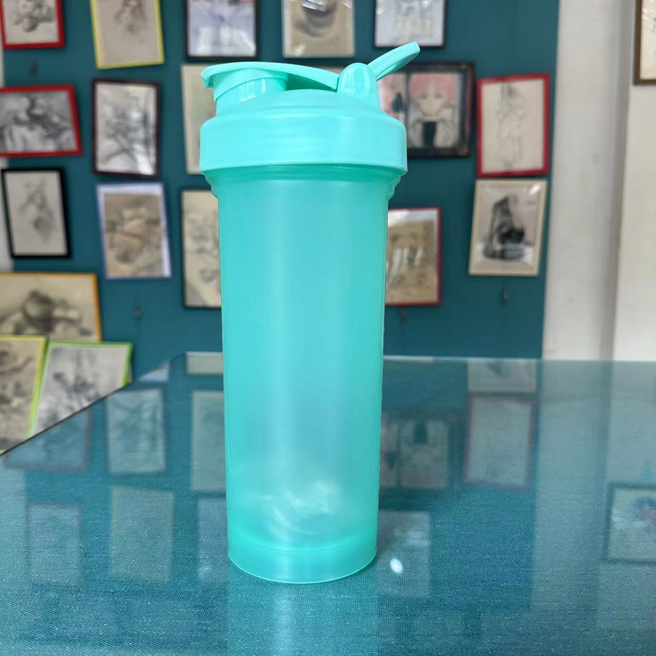 1000 ml batido de proteína en polvo batido gran capacidad ejercicio fitness portátil con taza de agua graduada botella de agua de color