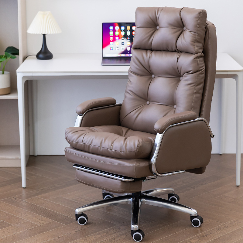 Boss Chair Reclining Leather Office Chair Comfortable Sedentary Sofa Chair Massage Office Chair Home Computer Chair