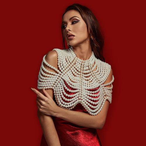 open lace back dress The Signature Red Pearl Dress