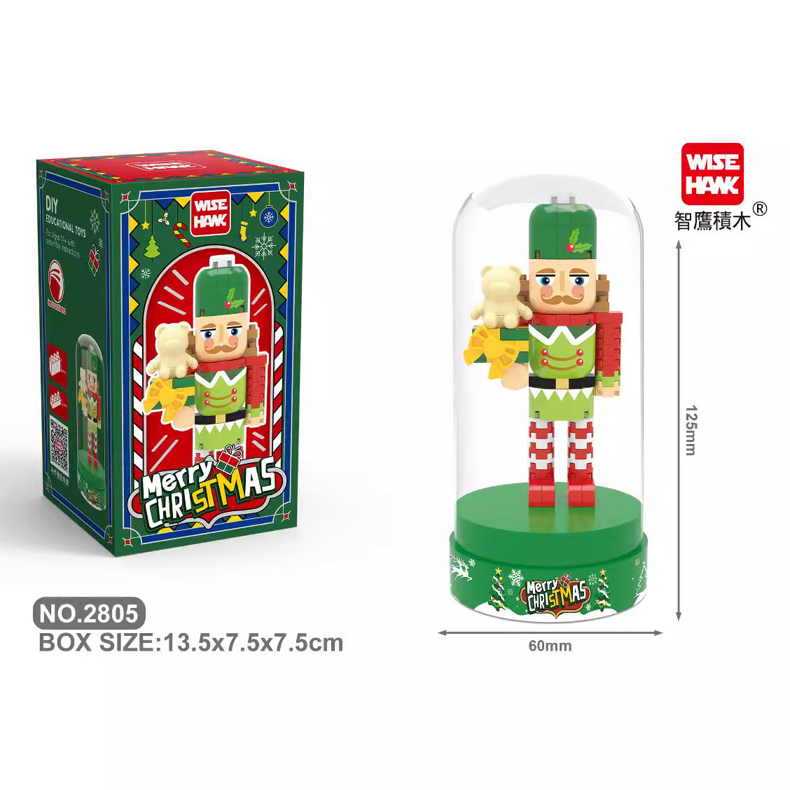 Zhiying nueva Navidad Cascanueces serie pequeñas partículas ensambladas bloques de construcción con cubierta de polvo de regalo de Navidad en stock