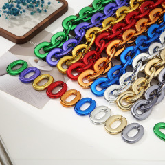 カラフルなアクリルチェーンバックル4.8cm楕円形丸線衣料品アクセサリーチェーンアクセサリー電気メッキ携帯電話チェーン