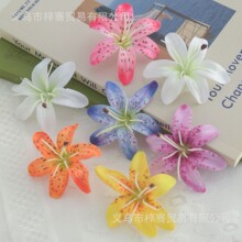 新款仿真花头百合野百合花头 假花头饰簪花材料花墙装饰厂家批发