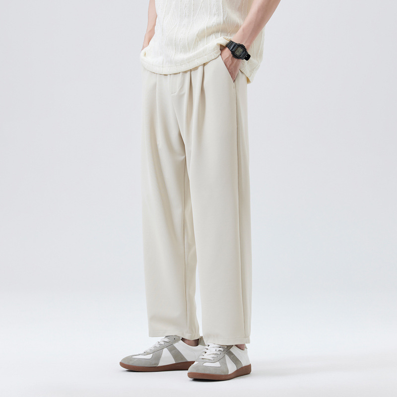 Three-Dimensional Cut Straight Casual Pants for Men 2025 Spring and Autum New Fashion Trendy Versatile Nine-Point Pants for Men with High-End Sense