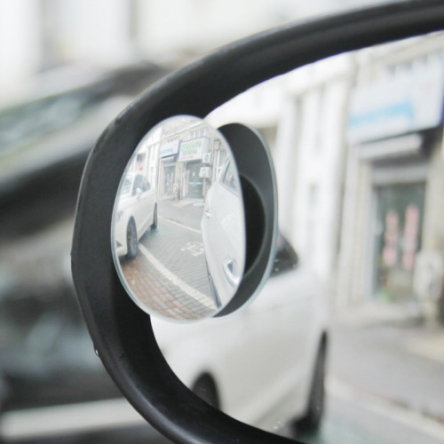 Car reversing rear view auxiliary blind spot mirror HD edged glass 360 degree elliptical frameless car small round mirror