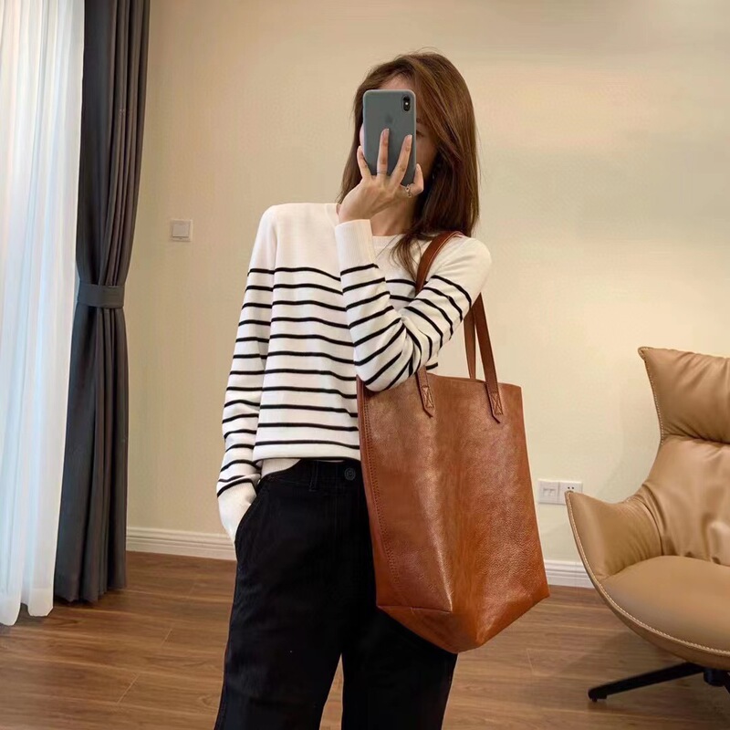 Sailor's Color Crewneck Striped Women's Wo Base Retro Hundred Shirt Autumn Sweater Thin Turtleneck