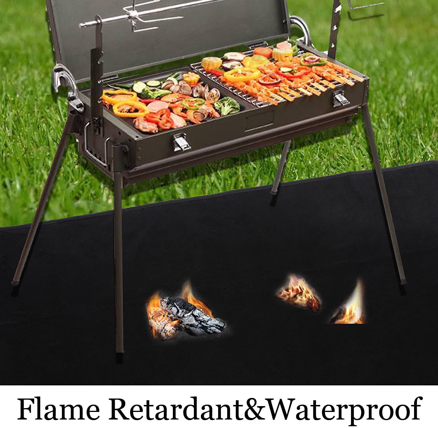 壁炉火盆防火垫阻燃布料露台烧烤防火布户外多用途拒油火坑垫批发