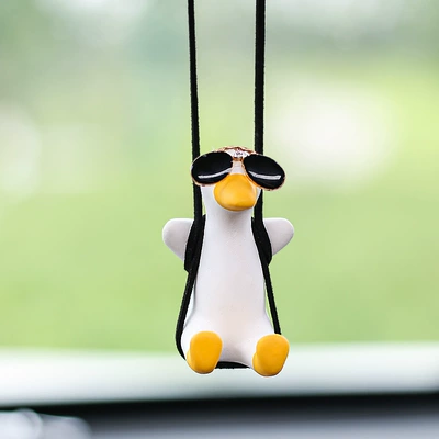 Cute Duck Car Pendant Swing Car hanging - swing-duck-glasses-figure