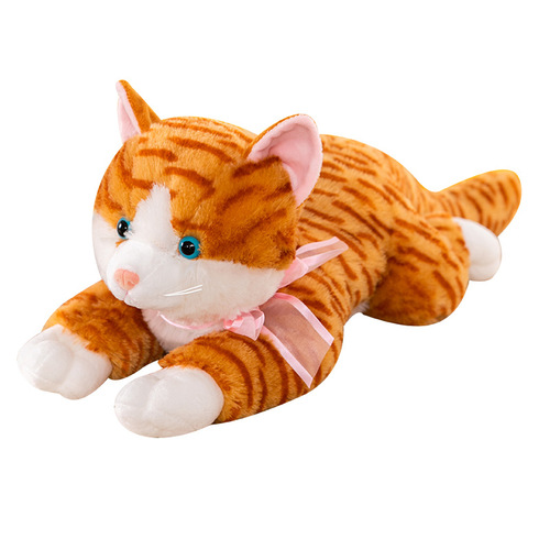 Cute and can call new companion for sleeping, plush cat teddy bear, lounging cat, simulated cat plush toy, soft toy figure.