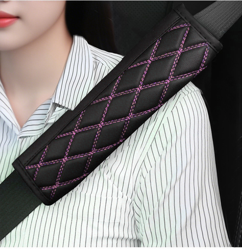 Cross-Border Popular Full Leather Diamond Embroidered Shoulder Pads, Diamond Seat Belt Sheaths, Automotive Supplies, Children's Safety Belt Covers
