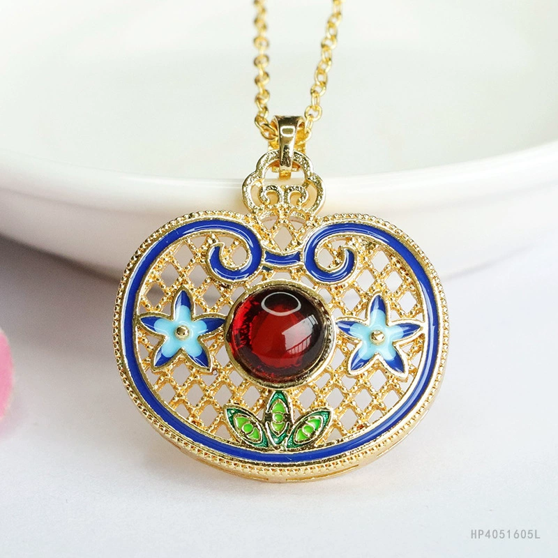 Yiyu натуральный янтарный кровавый кулон эмаль цветной руи ожерелье женская фабрика оптовая продажа волос HP4051605L