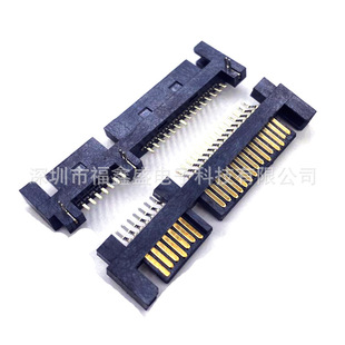 Computer Sata Socket Patch Sas Hard Disk Interface 180 Degree Sata 7+15P Male Seat Forward and Reverse