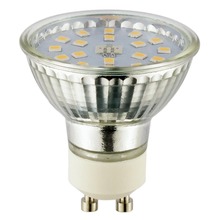 射燈GU10 6W 高亮LED 2835片玻璃燈杯 AC220V 240V透明玻璃平蓋