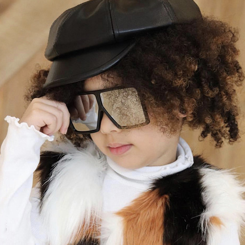  New European and American Fashion Square Frame Sunglasses Baby Boys Girls Trendy Personality Glasses Children's Sun Glasses 