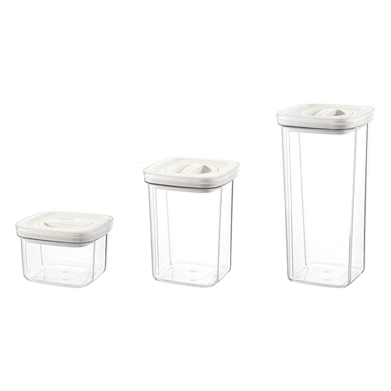 Transfronteriza hogar giratorio transparente sellado tarro cocina granos de almacenamiento tarro de plástico de grado alimenticio caja de almacenamiento al por mayor