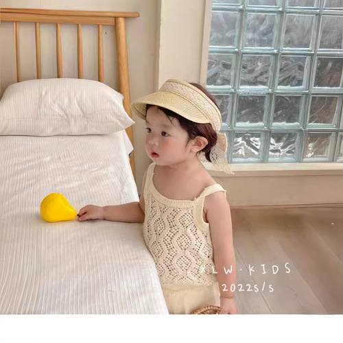 Summer Girls Lace-Top Shorts Knit Set Children's Thin Breathable Two-Piece Set