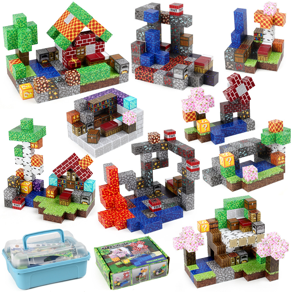 Cross-border My Magnetic World Block Block Set 23MM Magnetic Assembly Mini Building Magnetic Block