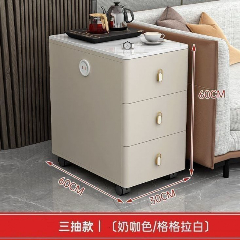 Gabinete de sofá, mesa de té móvil, mesa de té de lujo ligera, mesa de té moderna, mesa de té simple, gabinete de té para el hogar