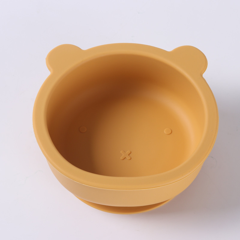 母親と赤ちゃんの授乳シリコーンクマボウル食器シリコーンクマディナープレート落下防止シリコーンクリエイティブベビーディナープレート|undefined
