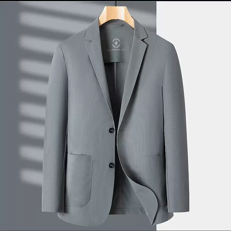 男士西服西装春秋季新款男式中青年无痕免烫时尚潮流防嗮西服外套