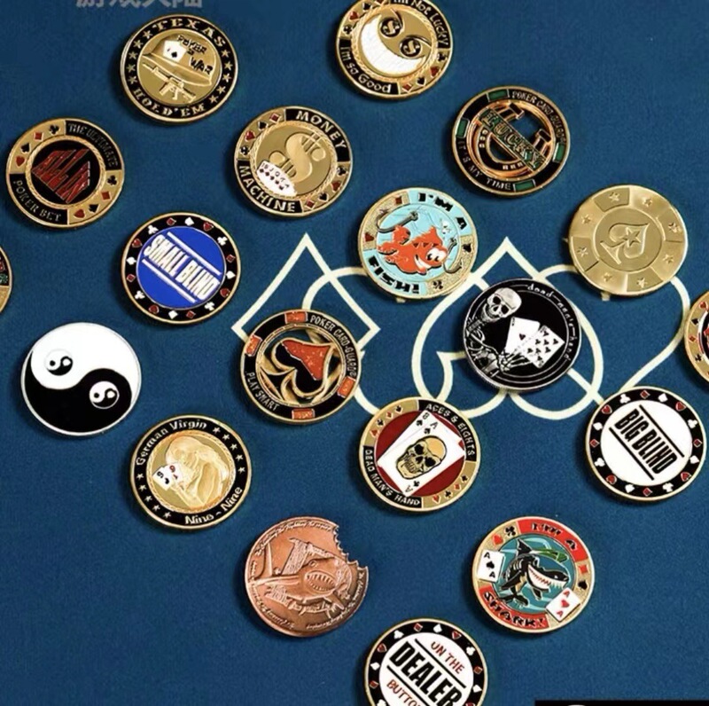 Texas Hold'Em Metal Card Press Lucky Size Blind Code Decaler Full Pressure All in Chip Coin Card Press Piece Texas Hold'Em Metal Card Press Lucky Size Blind Code Decaler Full Pressure All in Chip Coin Card Press Piece
