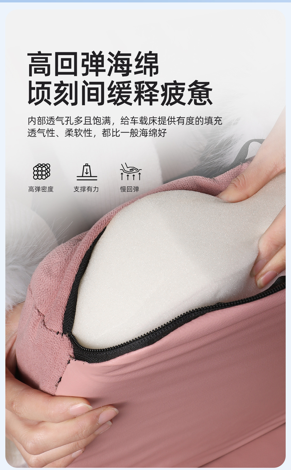 Double-Sided Folding Car Bed, No Inflation Needed, Universal Rear Seat Sleeping Pad, Portable for Self-Driving Camping and Long-Distance Car Travel