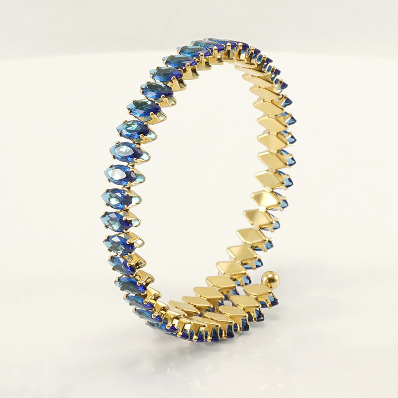 Stainless Steel Material Stainless Steel Vintage Style Geometric Oval Plating Inlay Zircon Bracelets