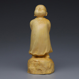 Boxwood Carving Ornaments Small Novice Serenity Zhiyuan Car Ornaments Wen Play Handicraft Home Ornaments
